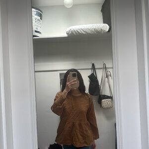 Madewell Brown Textured Blouse
